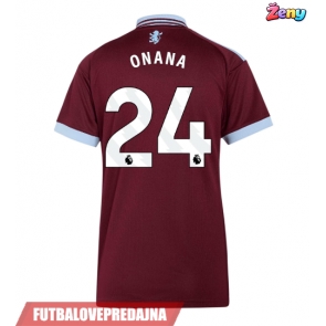 Lacne Ženy Futbalové dres Aston Villa Amadou Onana #24 2026-27 Krátky Rukáv - Domáci